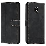 Lihondar Kompatibel mit Samsung Galaxy J5 2017/J530 Hülle, Handyhülle Samsung J5 2017, J530 Leder Klappbar Schutzhülle Tasche Wallet Brieftasche Cover Flip Case für Samsung J5 2017/J530 (Schwarz)