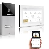 GVS - IP Video Türsprechanlage mit Türöffner, HD Kamera, 1x 7 Zoll Monitor & App - Smarte Video Türklingel mit Kamera & Gegensprechanlage für 1 Familienhaus (AVS1336U)