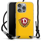 Carry Case kompatibel mit Apple iPhone 16 Pro Hülle mit Band Handykette zum Umhängen schwarz SG Dynamo Dresden Offizielles Lizenzprodukt Log