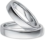 Partnerringe Silber 925 Paarpreis Massiv 4 mm Breite Nickelfrei Freundschaftsringe Trauringe Eheringe 100% Made in Germany- Inkl. Gratis Etui + Gravur (Hochglanz Poliert)
