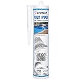 Everglue Poly Pool 1K MS-Polymer Montagekleber zum Kleben und Abdichten, unter Wasser einsetzbar, ohne Silikon, UV-beständig, bleibt dauerelastisch, Farbe: Weiß, 440g
