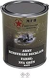 MFH Farbdose 'Army' 1 Liter Kunstharzlack Decklack Militärlack Militärfarbe Armee Nato Lack viele Farben (NVA Grün, Matt)