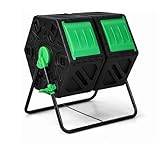 WESTMANN Kunststoff Trommelkomposter Humus-Duo | 2er rotierender Komposter | 120 L | Mobiler Komposter für Gartenabfälle | Rückenschonend & platzsparend | Schwarz | 60x74x67