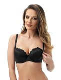Selente Mummy Love sbh01 Still-BH (Made in EU) gepolstert mit praktischer Öffnung zum Stillen, BH Schwarz, Gr. 90D