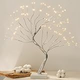 DELICHTER Lichterbaum Lichterzweige für Innenbereich 108 Warmweiß LEDs Bäumchen, Bonsai Licht Deko Verstellbare Äste, USB/Batteriebetriebe Baum Lampe Dekobaum Belichtet Baumbeleuchtung Weihnachtsdek