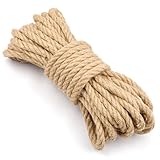 Hanfseil, Juteseil 10 mm 10 m, Natur Tau Seil Kordel, Juteschnur Bastelschnur für Garten, DIY Kunsthandwerk und Dek