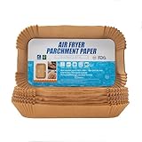 Backpapier für Heißluftfritteuse，100 Stück Airfryer Backpapier 20x14 CM，Antihaft Wasserdicht Ölfest Einwegschalen Luftfritteuse Pergamentpapier Liner für Heißluftfritteuse Ofen Mikrowelle Bratp