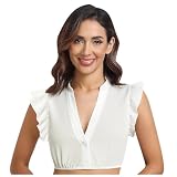 Dirndlbluse Flügelärmel, Dirndl Bluse Damen Große Größen V Ausschnitt Trachtenbluse Modern Ohne Spitze Flügelbluse Rüschen Dirndlblusen Dirndl Blusen Oktoberfest Bluse Bierbekleidung