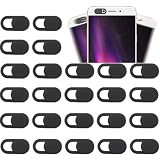 Fc'Noqgn 24 Stück Webcam Abdeckung, Kamera Cover Folie Ultradünn Cover Kamera Laptop Webcam Slide Cover Webcam Schutz,Webcam Cover für Computer,Handy,Tablet,Laptops,Schutz Ihrer Privatsphäre(Schwarz)