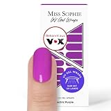 Original Miss Sophie UV Gel Nagelfolien Neon Electric Purple I 24 ultra-dünne Nagellack-Streifen Lila I Für Finger- & Fußnägel I Hält auf Natur- sowie lackierten, Acryl-, Gel- & Shellac-Näg