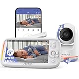 jeeber 2K/3MP Babyphone mit Kamera, APP Steuerung, 360 Grad, 5' WLAN Video Babyfone, HDR-Nachtsicht, Weinen/Bewegungs/Geräusch-Erkennung, Temperaturanzeige, hohe Reichweite, Bereich alarme, ohne ABO