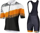 UGLY FROG Herren Kurzarm Set, Fahrradbekleidung Herren mit 3D-Gelpolster, Shorts Radtrikots mit 3 Taschen Sommer 66LINDUANTAOU04