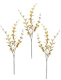 Flair Flower Künstlicher Zweig mit Blätter Blattzweig Kunstblumen Herbstlaub Dekozweig Floristik Deko Blumendeko AST Herbstdeko Kunstzweig Dekoast Pflanzen Eukalyptus, ca. 100x12x5 cm, Orang