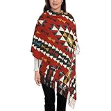 WOTDKG Southwest Indianer-Schal mit buntem Muster, mit Quaste, leicht, Fransen, modischer Quastenschal, Siehe Abbildung, O