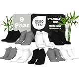 MEDOLY Bambus Sneaker Socken (9 Paar) gegen Schweißfüße, ohne Gummibund, mit 70% Viskose - Sneaeker Socken Herren & D