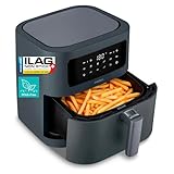 MEDION E40 XL Heißluftfritteuse (5,2 Liter, Airfryer, 2.150 Watt, 9 Automatikprogramme, Backfunktion, ölfreies Frittieren, Touch Bedienfeld, LED Anzeige, ILAG PFAS-frei) matt g