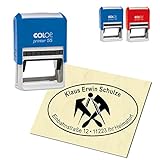 Adressstempel personalisiert Stempel - Dachdecker - oval 59 x 39 mm Automatikstempel als Firmenstempel Namensstempel Bürostemp