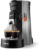 PHILIPS Senseo Select Kaffeepadmaschine - mit Crema Technologie, Kaffeestärkewahl, Memo-Funktion, Höhenverstellbarer Kaffeeauslauf, ‎0.9 L, Edelstahl, Gebürsteter Stahl (CSA250/10)