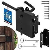 KOTARBAU® Kastenschloss 65mm Links Schwarz Pulverbeschichtet Schloss Aufschraubschloss Stumpfdrückerschloss Stahl Griff Rostfrei Rob