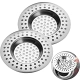 2 Stück Abflusssieb Edelstahl, Abfluss Sieb, Spüle Filter Sieb, Haarsieb Dusche, Waschbecken Sieb, Spülbeckensieb, Abflusssieb Siebe für Dusche,Badewanne, Küche,2.95 '/ 7.5