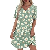 Angebote Sexy Kleid Damen Damenkleider Elegant Maxikleid Freizeit Abendkleider Große Größen Rosa Korsett Kleid Damen Wickelkleid Modest Dress Abendkleider Mit Ärmel Kleider Sommer (Grün,XXL)