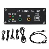 Eawfgtuw U5 Link für ICOM Funkstecker mit Stromschnittstelle DIN8-DIN8 PC66 USB-Schnittstellen-Chip FT-232RL Hochgeschwindigkeitskommunikation Optokoppler 6N137(8-8)