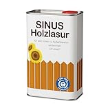 BURTEX Sinus Holzlasur 5 L – Farbe Teak – Holzanstrich auf Pflanzenölbasis, kunstharzverstärkt & wetterbeständig – Holzschutz innen & außen – tropfgehemmt, atmungsaktiv,