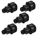 5 Stück PP Fittings Kupplung 1/2 Zoll Außengewinde auf 20 mm für 20mm PE-Rohr für Wasserrohr in Garten oder Haus (Kupplung 1/2 Zoll AG, 5, Stück)