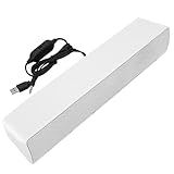 Kuuleyn USB Wired Stereo Soundbar,USB Wired Stereo Music Player, Bass Surround Sound Box 3.5mm Input for PC Cellphones for Home Theater(Black) (White)