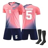 Kashyke Personalisiert Trikot Kinder mit niederländischer Flagge Fußball Trikot Personalisiert für Jungen & Mädchen, Fußball Trikots mit Deinem Namen & Nummer & Team Log