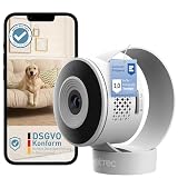 PetTec® Cam Lite - 3MP Haustierkamera Hundekamera mit App [OHNE ABO-Falle] - Katzen & Hunde Kamera Zuhause mit Bewegungserkennung & Nachtsichtfunktion - Pet Cam mit Geräuscherkennung & Sprachfunk