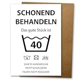 LIEBEVON Geburtstagskarte 40. Geburtstag Karte - Schonend Behandeln - Grußkarte mit Umschlag A6