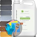 beeco STORE CHEMEO® [5L] 2in1 Rot Farbe + Imprägnierung für Pflastersteine (Betonpflaster) & Beton | Betonfarbe Außen 5L für ca. 30m² | Pflasterstein Imprägnierung und Farb