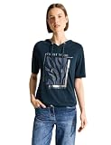 CECIL Damen B321639 Hoodie T-Shirt mit Print, Dark Petrol Blue, Larg
