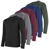 miijoory Herren Langarmshirt T-Shirts,Atmungsaktiv SchnellTrockened Langarm Sportshirt,UV Schutz Funktionsshirt Laufshirts,Gym Running Tops Outdoor Workout Fitness Oberteil für Männer 5 Pack -3XL
