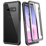 WE Love CASE Schutzhülle für Samsung Galaxy S10, 360-Grad-Schutzhülle, stoßfest, mit integriertem Displayschutz und transparenter Rückseite, für Samsung Galaxy S10, Schw