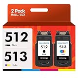 HALLOLUX PG 512 CL 513 Wiederaufbereitet 510 511 Druckerpatronen 512 513 PG512 CL513 Kompatibel für Canon 512 513 Multipack PG-512 CL-513 für Pixma MP495 MP230 MP270 MX420 (Schwarz, Farbe, 2er-Pack)