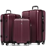 FERGÉ Kofferset 3 teilig Hartschale erweiterbar Toulouse Reisekoffer Trolley-Set (Handgepäck, L, XL) 3er Set Hartschalenkoffer Roll-Koffer 4 Rollen, Reisen leicht gemacht 100% ABS