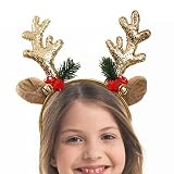 Houssem Rentierohren-Haarband, niedliches Rentiergeweih, Stirnband für Damen, glitzerndes Geweih, Dekorationen für Partygeschenke, Damen, Mädchen, Kinder 19/200