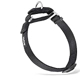 Hyhug langlebiges Nylon-Erstickungshalsband, geeignet für den täglichen Gebrauch und das Training von kleinen, mittleren und großen Hunden (Groß, schwarz)