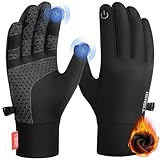 PULIOU Handschuhe Herren Damen Winter Warme Fahrradhandschuhe Winterhandschuhe Fahrrad Handschuhe Sporthandschuhe Laufhandschuhe Touchscreen Winddichte rutschfest Elastisch M