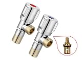 2 StüCk/Set Universal Eckventil 1/2 Zoll Selbstdichtend,1/4 Drehung Wasseranschluss Verteiler Absperrhahn Absperrventil füR Kalt Und Warmwasserleitungenbadezimmer/KüChe/Wasserhahn/WC V
