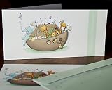 Glückwunschkarten für Taufe und Geburt/Taufkarte mit niedlichem ARCHE NOAH Motiv inklusive Umschlägen (1 Karte und 1 Umschlag)