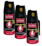 3 Dosen KO Fog Pfefferspray mit Sprühnebel 40ml - Abwehrspray Familienpackung