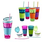 2-in-1 Snack- und Trinkbecher-Set, für Partys, Reisebecher, für Getränke und Snacks in einer Hand, zufällige Farbe: 1 Snack- und Trinkb