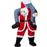 dressforfun 303619 Unisex Huckepack Kostüm Weihnachtsmann, Weihnachts Verkleidung, Einheitsgröße,