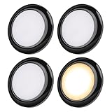 acegoo 12V LED Lampen Wohnmobil Deckenleuchte CRI92 für Boot Camper Yacht Wohnwagen Unterbauleuchte, PC-Material Dimmbar Aufbauleuchte 4Pcs (Schwarz,3000K)