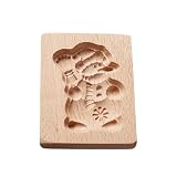 CLS751 Holzkeksausstecher aus Holz, Schnitzerei, Prägung, DIY geformte Plätzchenversiegelungen (A, 10 x 8 x 2 cm)