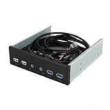 Balrbex 5,25 Desktop PC Gehäuse Interne Vorderseite Platte USB Hub 2 Anschlüsse USB 3.0 Und 2 Anschlüsse USB 2.0 Mit Hd Audio Anschluss 20