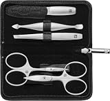 ZWILLING Maniküre-Set (5 teilig, Yakleder Etui, Reißverschluss, mit Nagel- und Hautschere), Premium, Schw